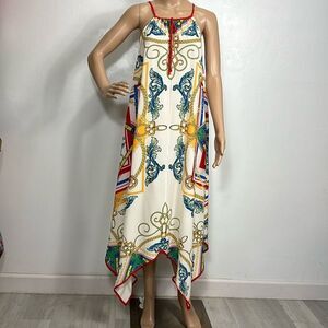 Jealous Tomato Sleeveless Handkerchief Hem Midi Dress Size M